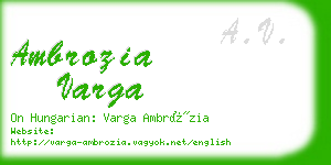 ambrozia varga business card